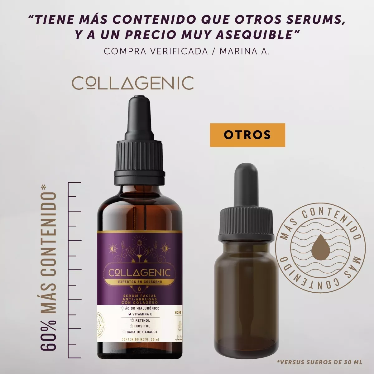 Foto 4 pulgar | Sérum Facial Anti-arrugas con Colágeno Collagenic 50 ml