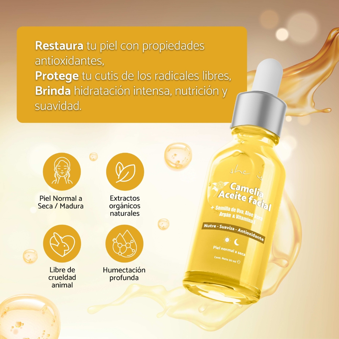 Foto 4 pulgar | Aceite Facial Nutritivo y Reparador She is Skincare 6 Extractos Orgánicos 30 ml