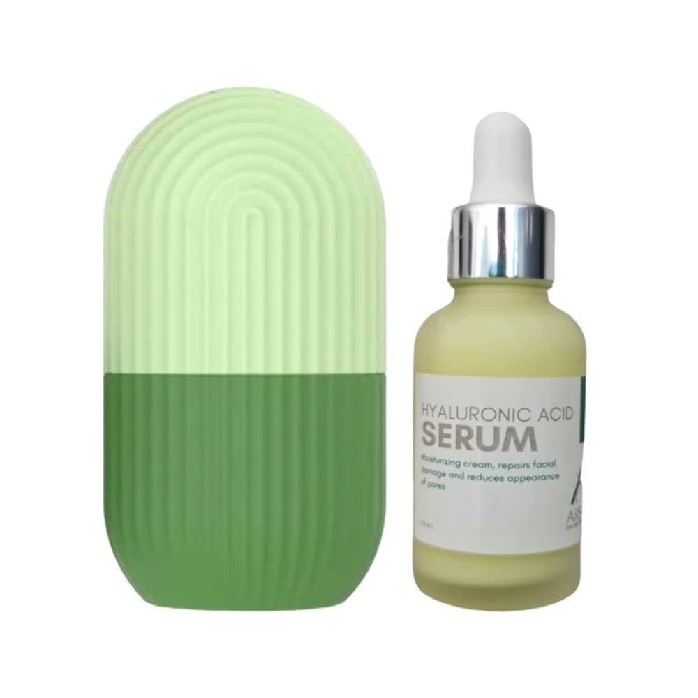 Kit Antiedad De Suero Con Ácido Hialurónico Y Masajeador Facial