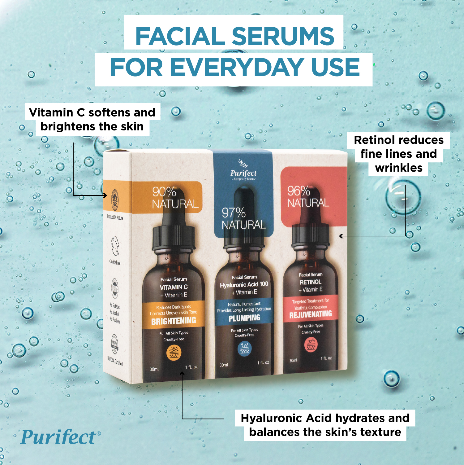 Foto 3 pulgar | Serum Purifect Trio Con Vitamina C, 30 Ml, Retinol Y Ácido Hialurónico - Venta Internacional.