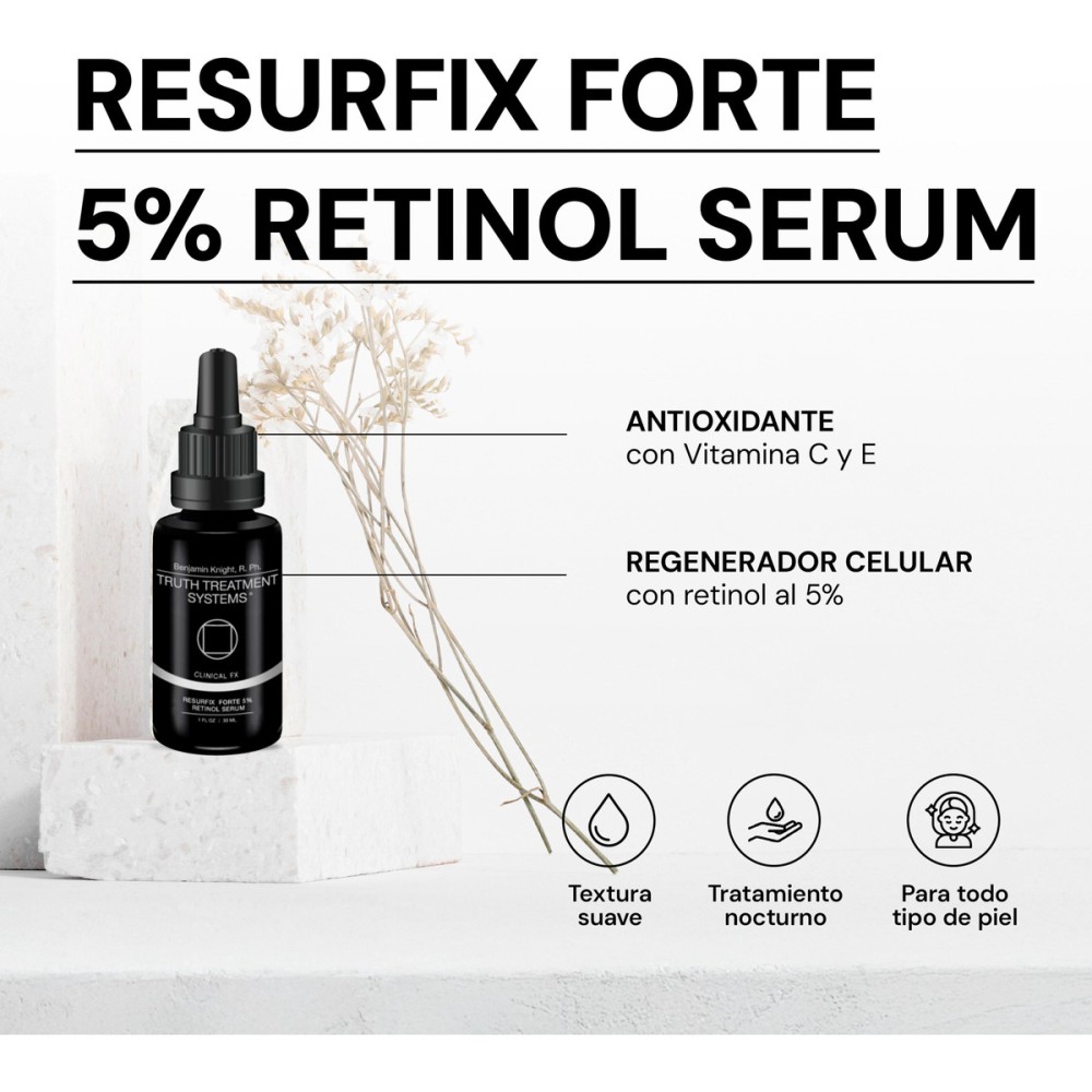 Foto 3 pulgar | Skincare Truth Resurfix Forte 5% Retinol Serum Color Negro 30 Ml