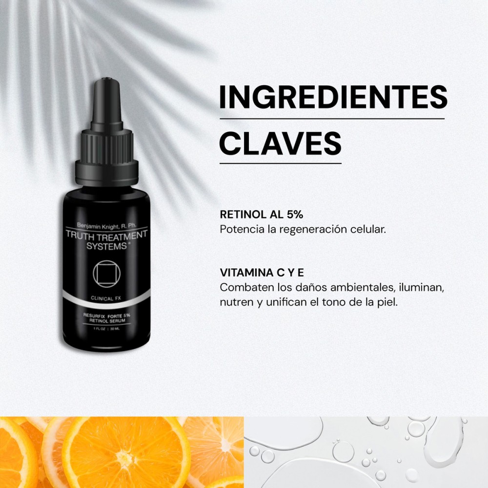 Foto 4 pulgar | Skincare Truth Resurfix Forte 5% Retinol Serum Color Negro 30 Ml