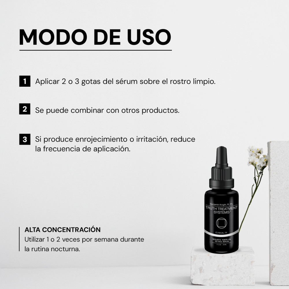 Foto 6 pulgar | Skincare Truth Resurfix Forte 5% Retinol Serum Color Negro 30 Ml