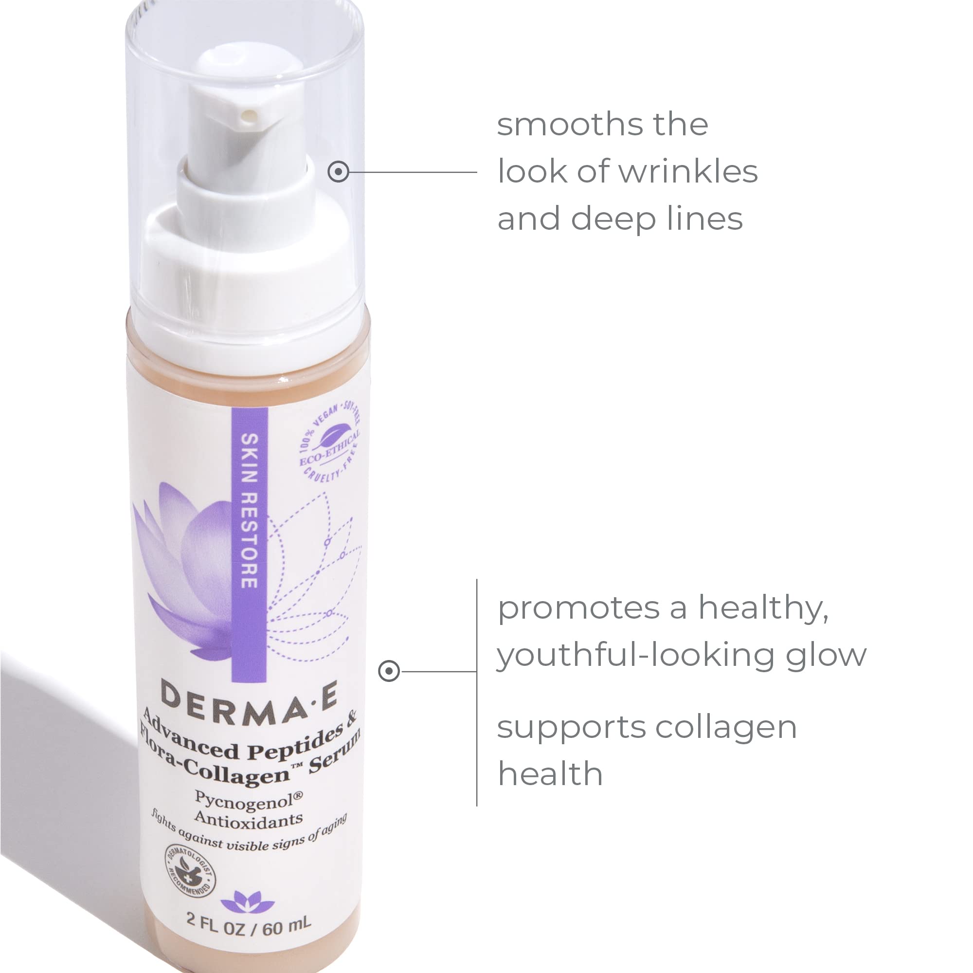 Foto 3 pulgar | Serum Derma E Con Péptidos Avanzados Y Colágeno Vegetal Vegano, 60 Ml - Venta Internacional.
