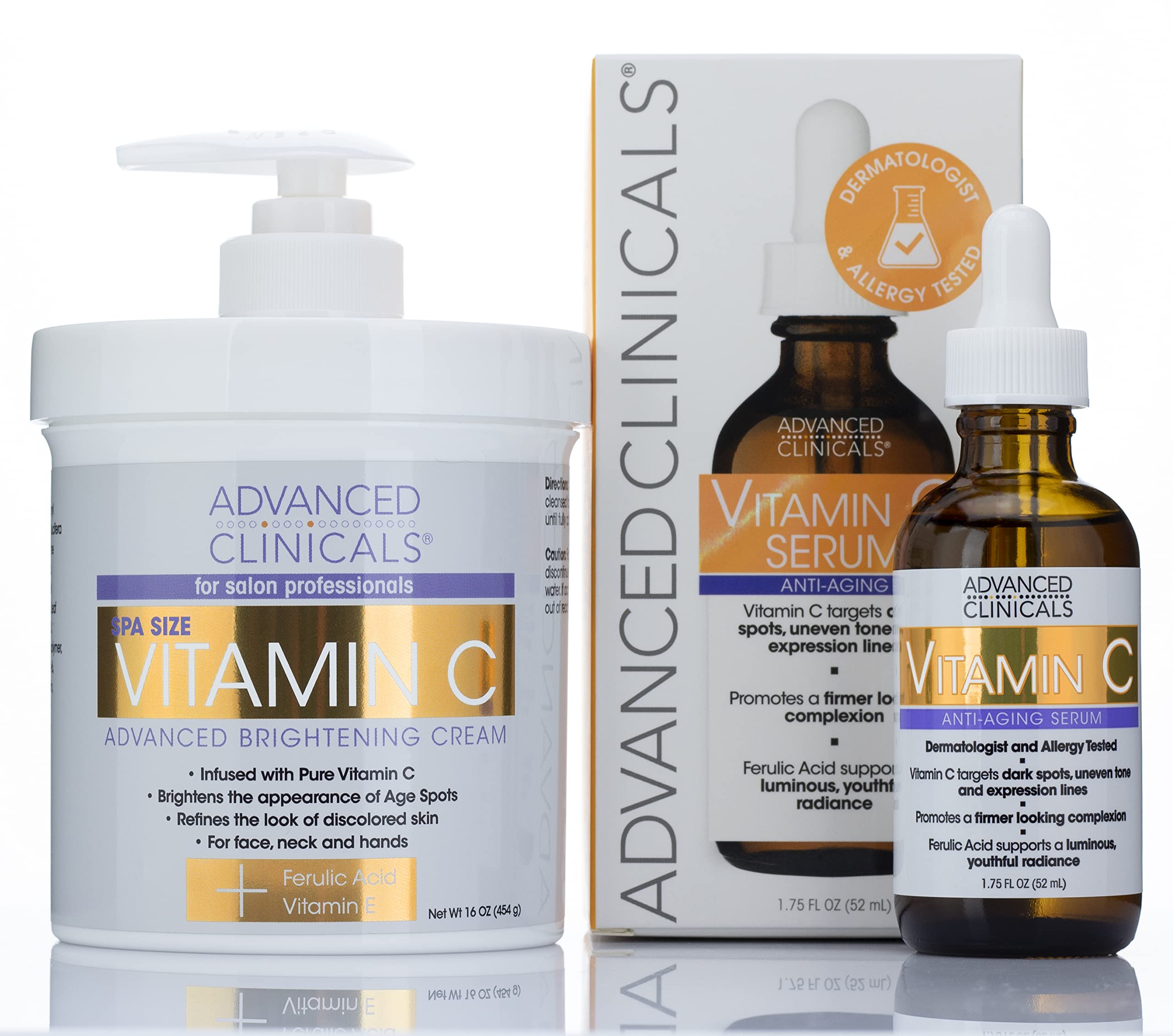 Foto 2 pulgar | Set Para El Cuidado De La Piel: Loción Y Sérum Con Vitamina C De Advanced Clinicals - Venta Internacional.