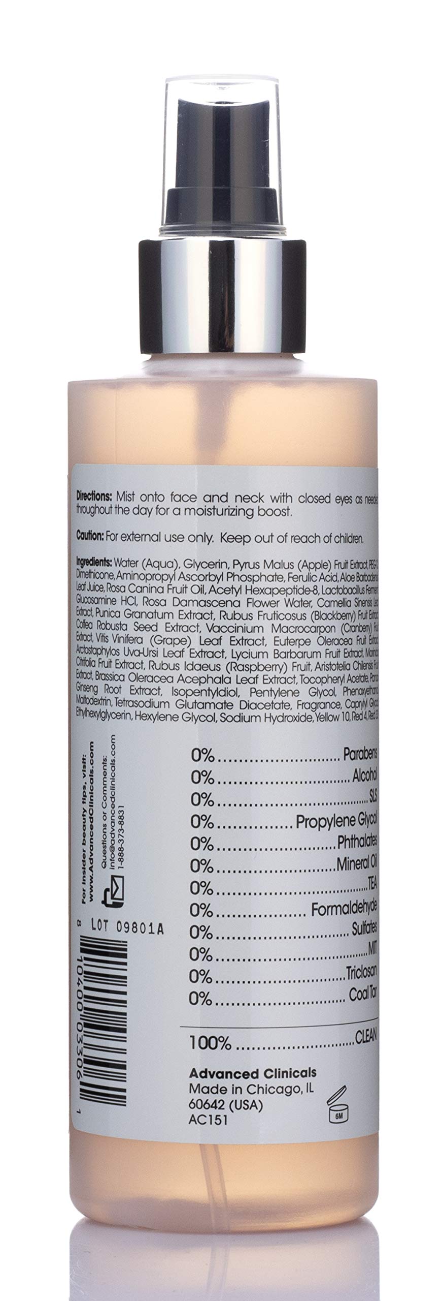 Foto 5 pulgar | Tónico Facial En Aerosol Advanced Clinicals Vitamin C Glow, 240 Ml - Venta Internacional.