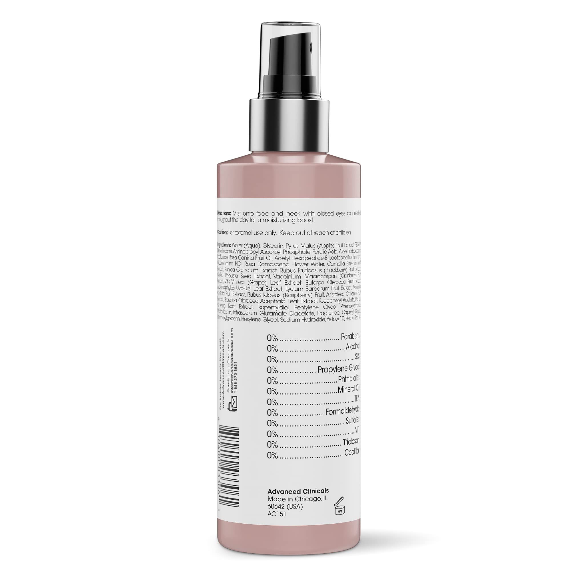 Foto 6 pulgar | Tónico Facial En Aerosol Advanced Clinicals Vitamin C Glow, 240 Ml - Venta Internacional.