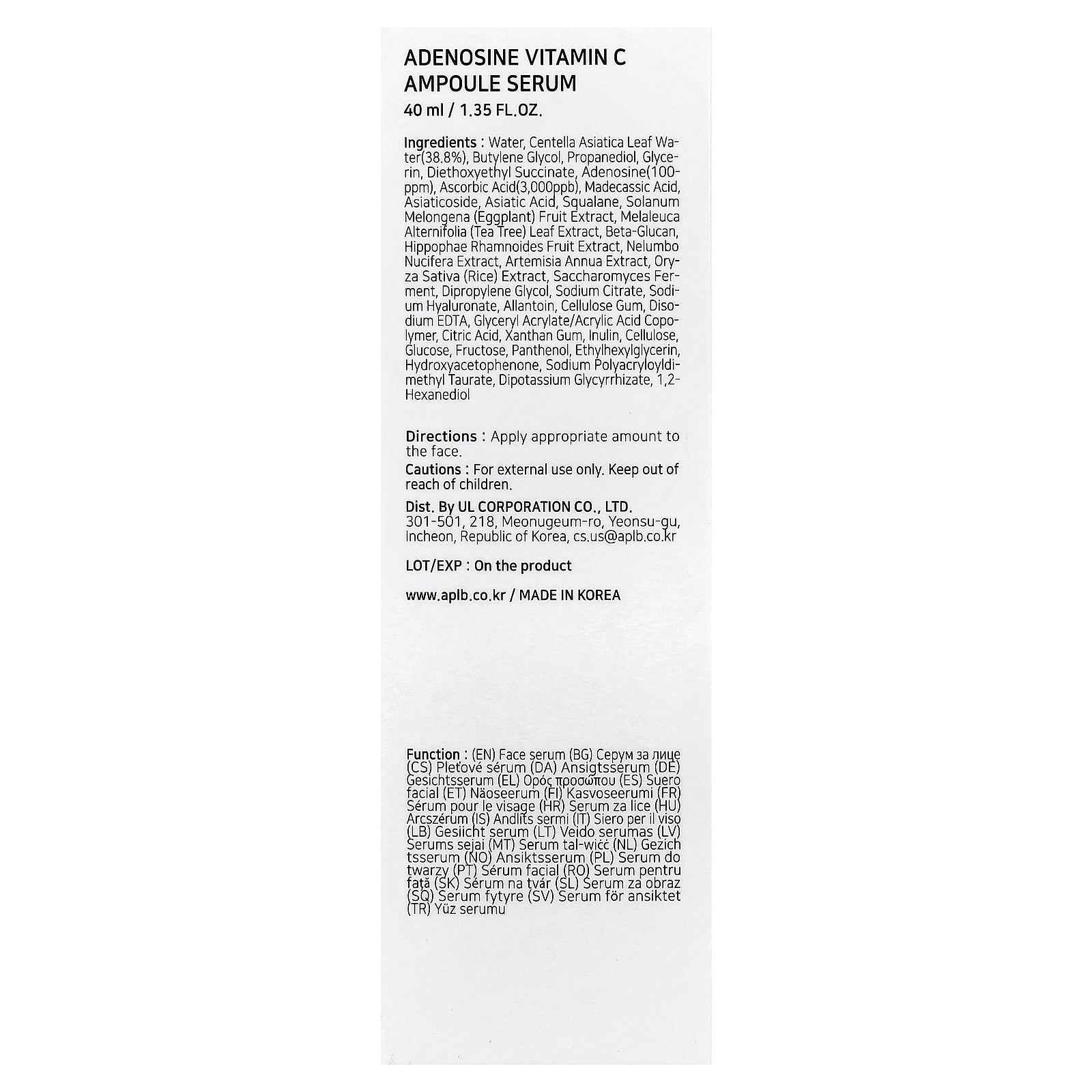 Foto 3 | Serum Aplb  Ampolla De Adenosina Y Vitamina C  40 Ml - Venta Internacional.