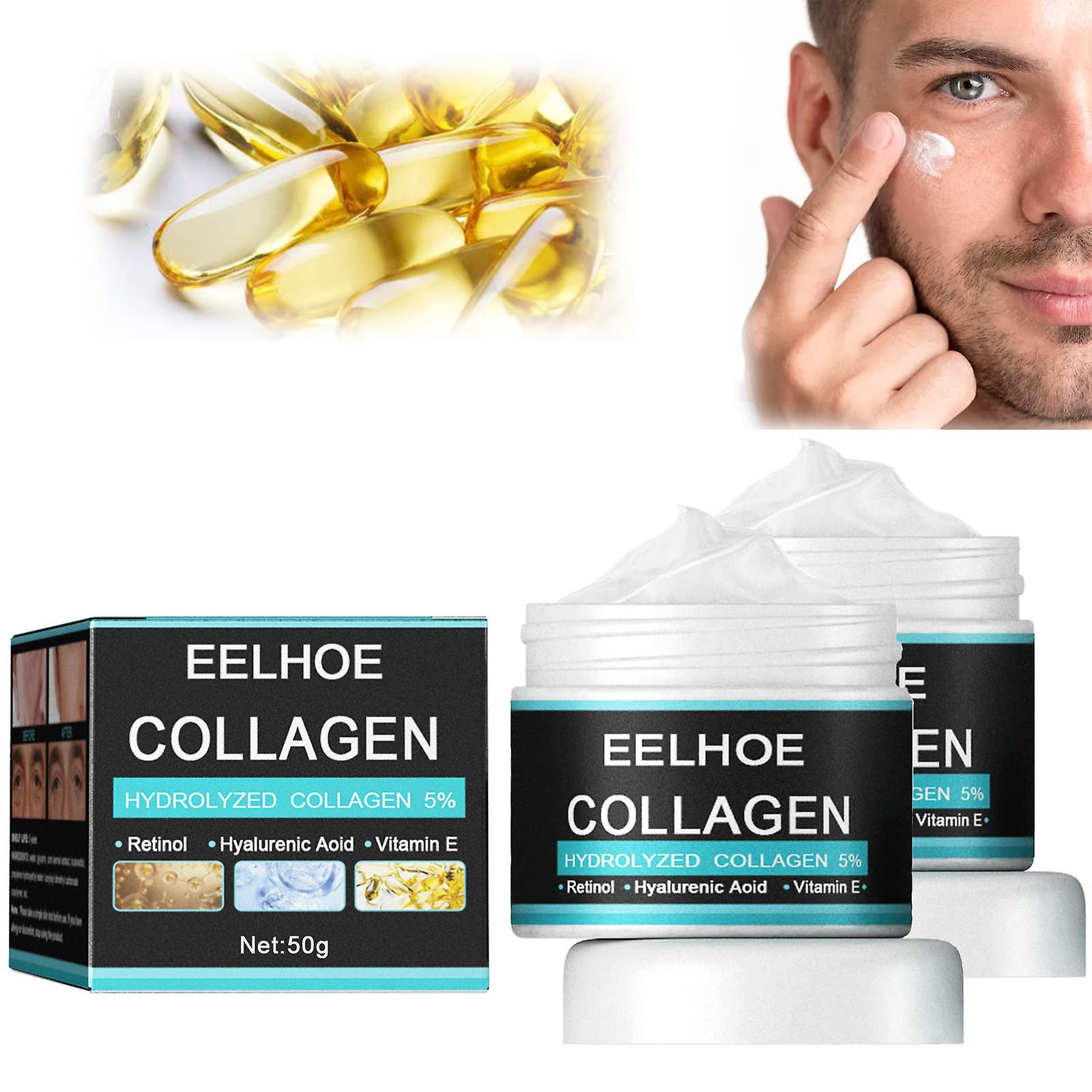 Foto 3 pulgar | Crema De Colágeno Huoguo Para Hombre Antienvejecimiento Y Arrugas Día/noche - Venta Internacional.