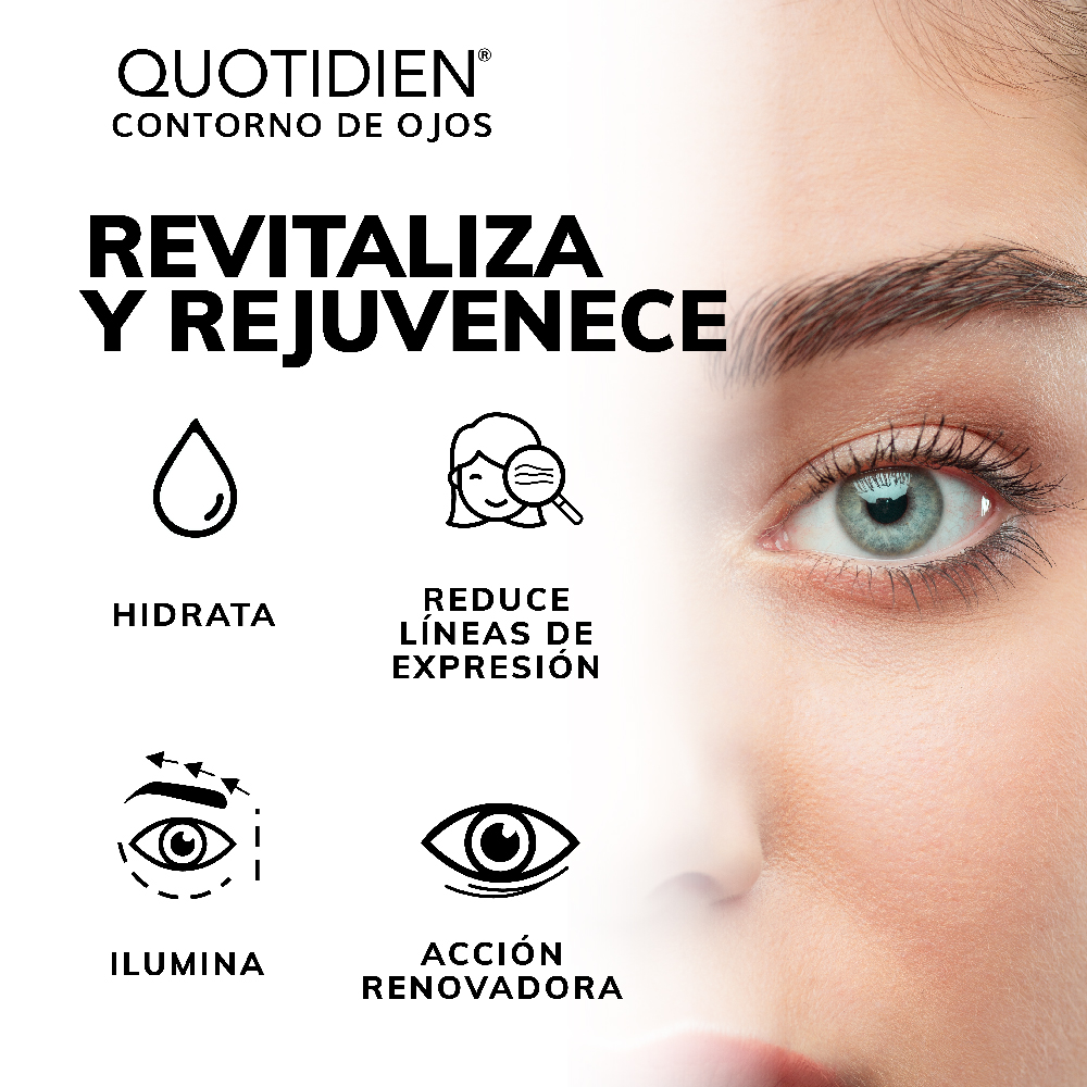 Foto 3 pulgar | Crema Facial para Contorno de Ojos Quotidien con Extracto de Ginko Biloba 15 ml