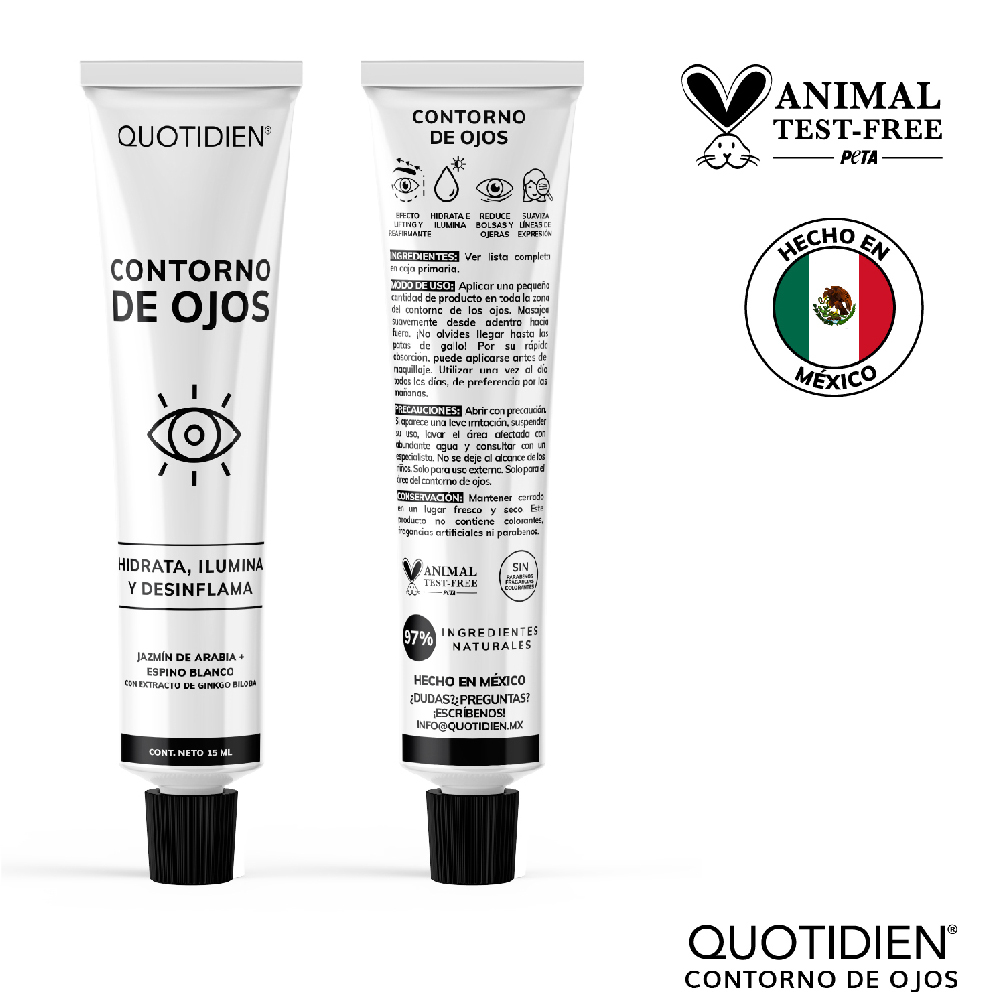 Foto 5 pulgar | Crema Facial para Contorno de Ojos Quotidien con Extracto de Ginko Biloba 15 ml