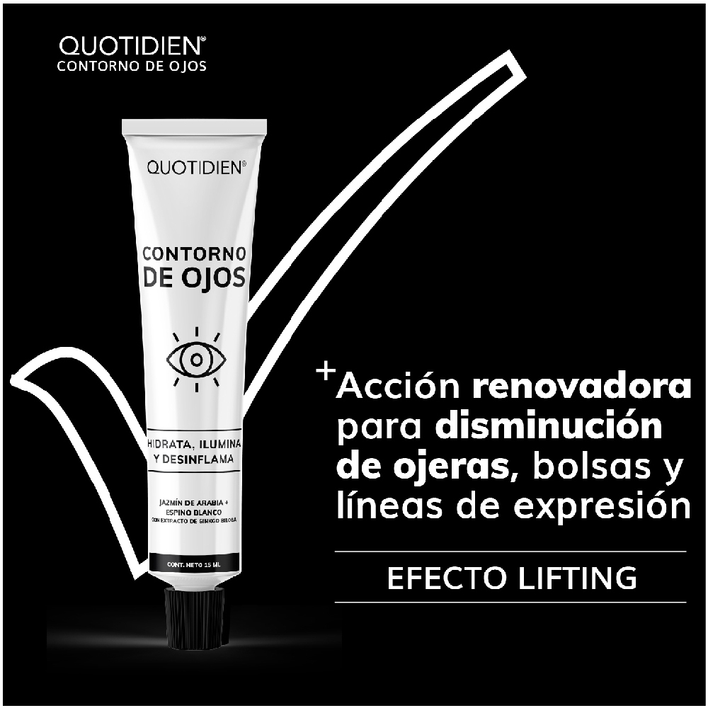 Foto 6 pulgar | Crema Facial para Contorno de Ojos Quotidien con Extracto de Ginko Biloba 15 ml