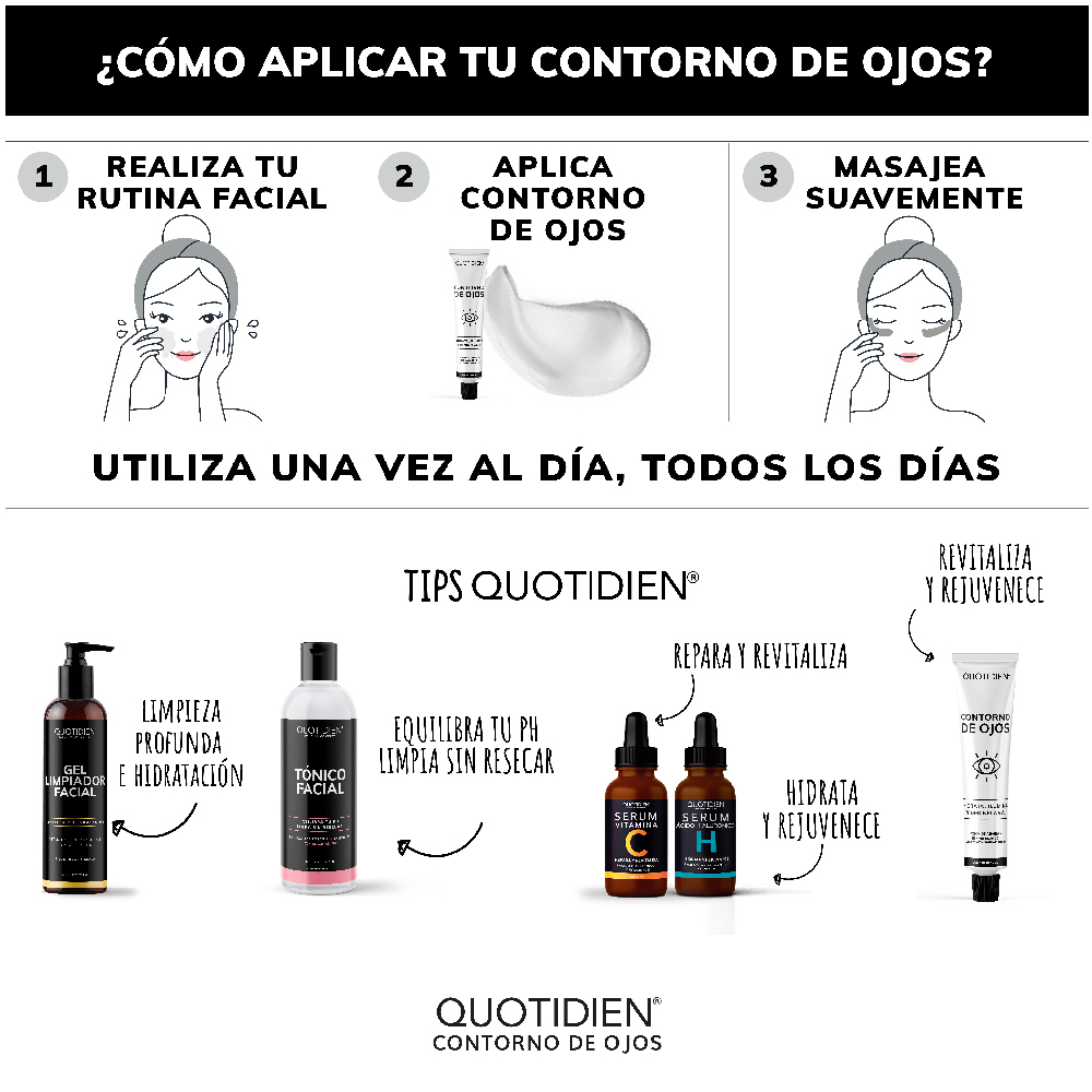 Foto 9 pulgar | Crema Facial para Contorno de Ojos Quotidien con Extracto de Ginko Biloba 15 ml