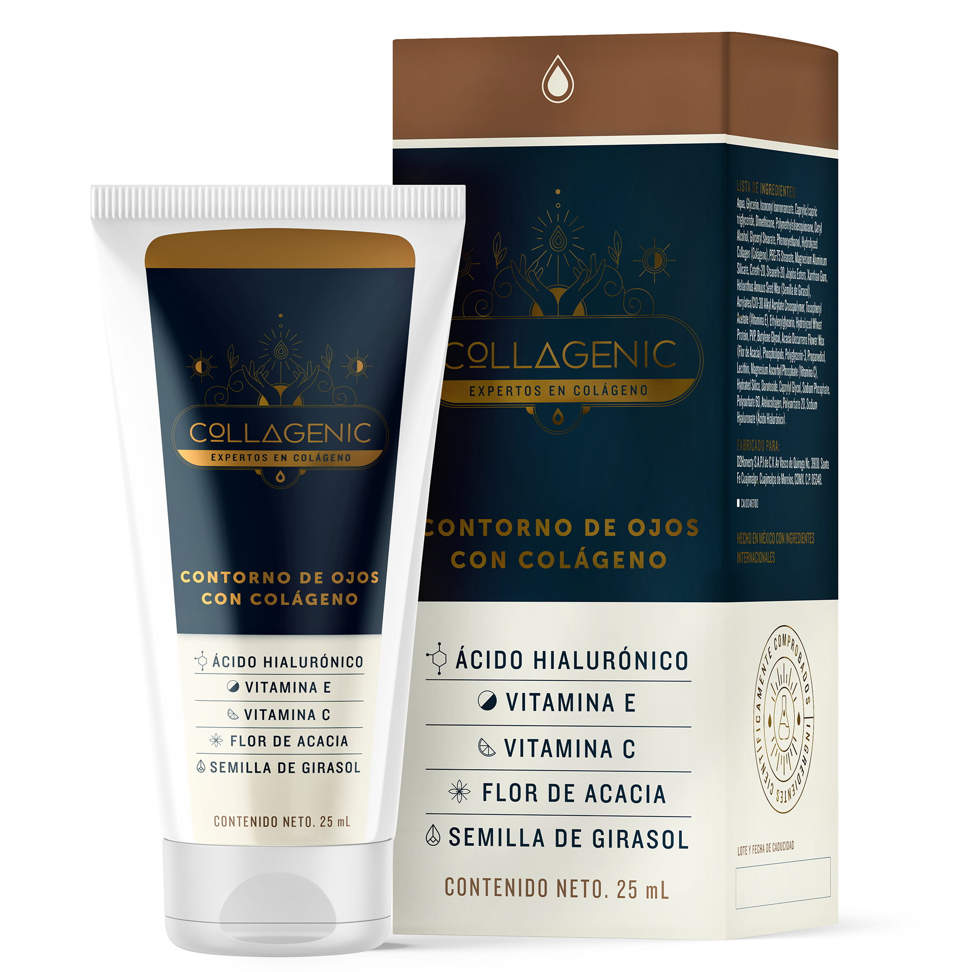 Foto 2 pulgar | Crema Contorno de Ojos 25 ml Acido Hialuronico Colágeno Hidrolizado Vitamina C Vitamina E Collagenic