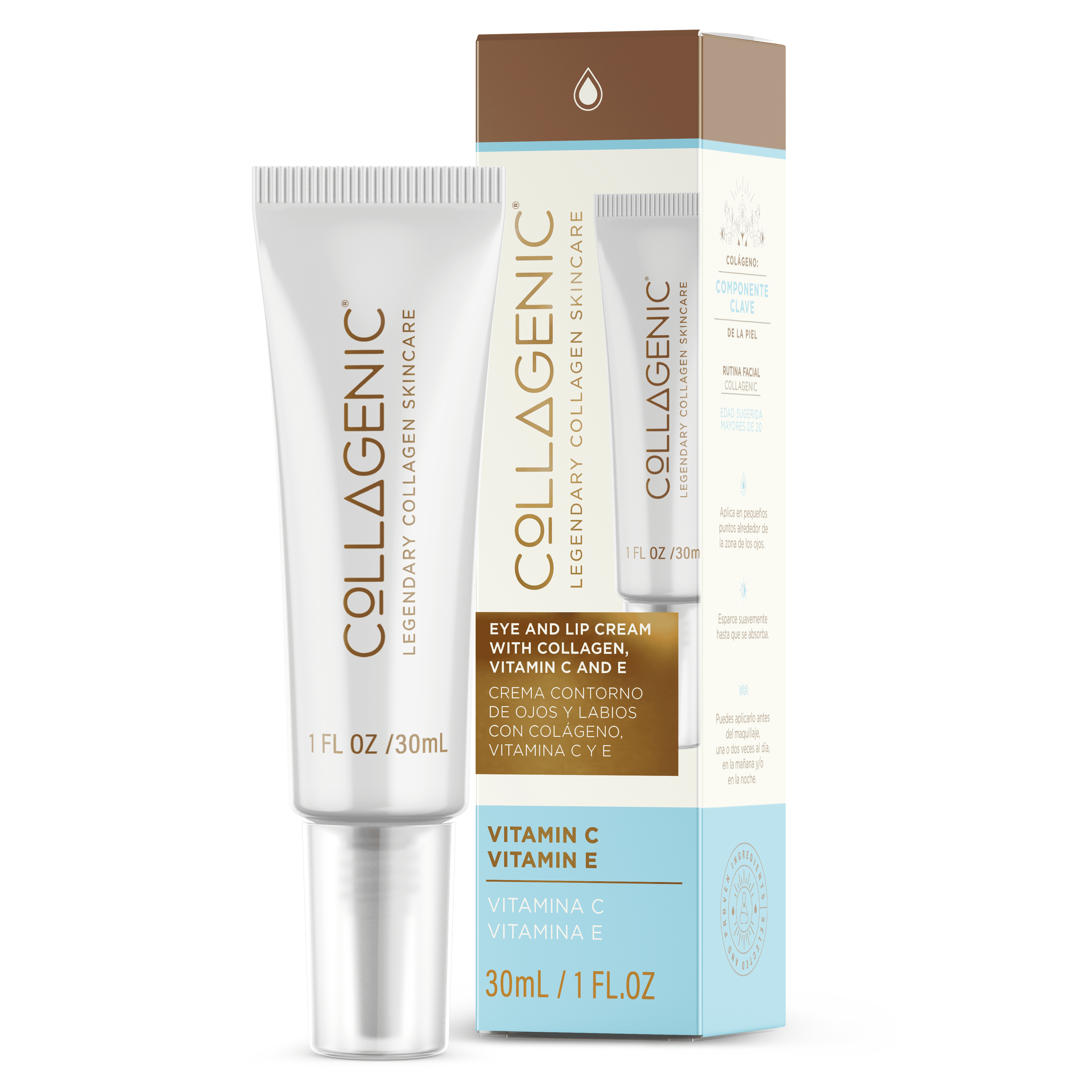 Foto 2 pulgar | Contorno De Ojos Y Labios Collagenic Crema Vitamina E Colageno 30 Ml