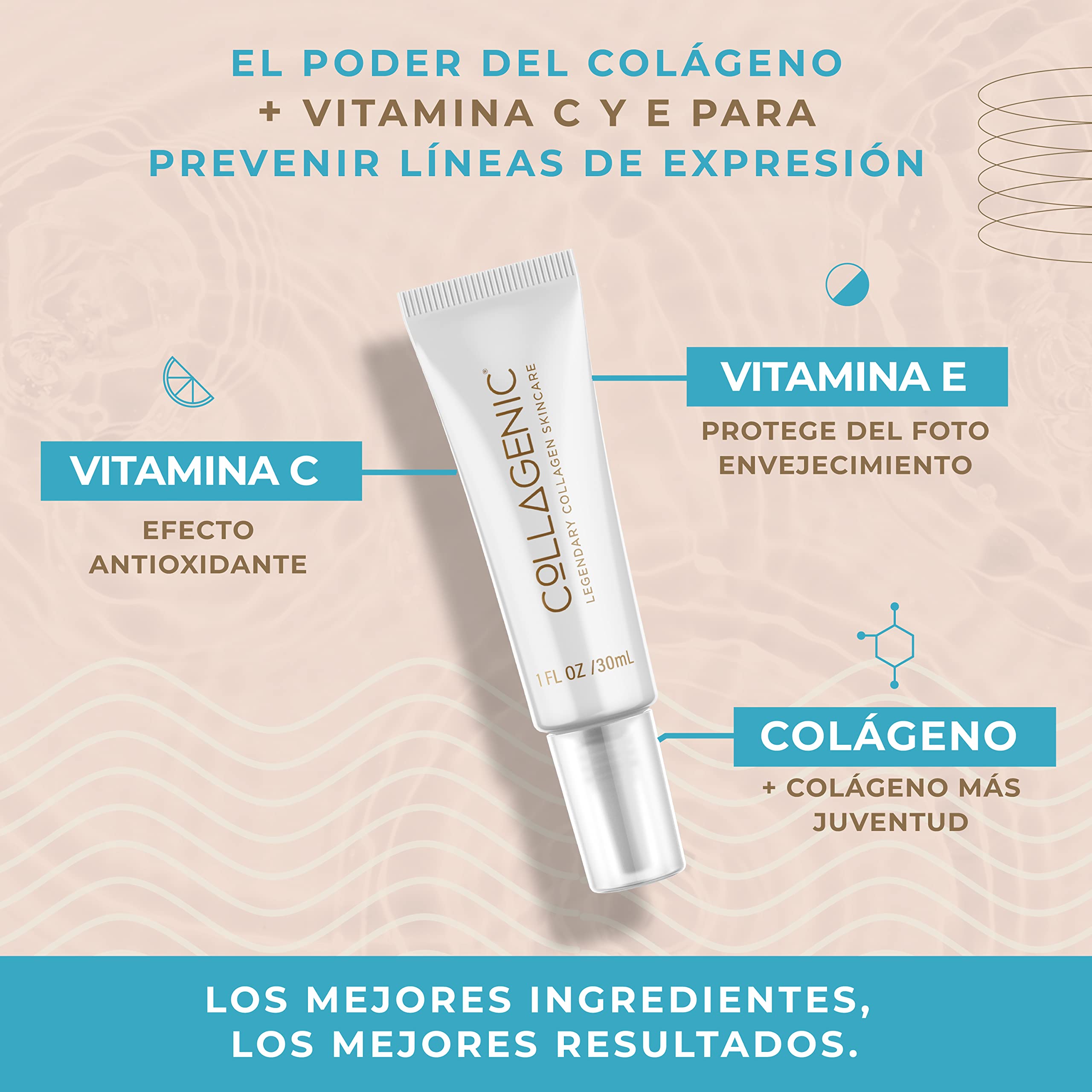 Foto 3 pulgar | Contorno De Ojos Y Labios Collagenic Crema Vitamina E Colageno 30 Ml