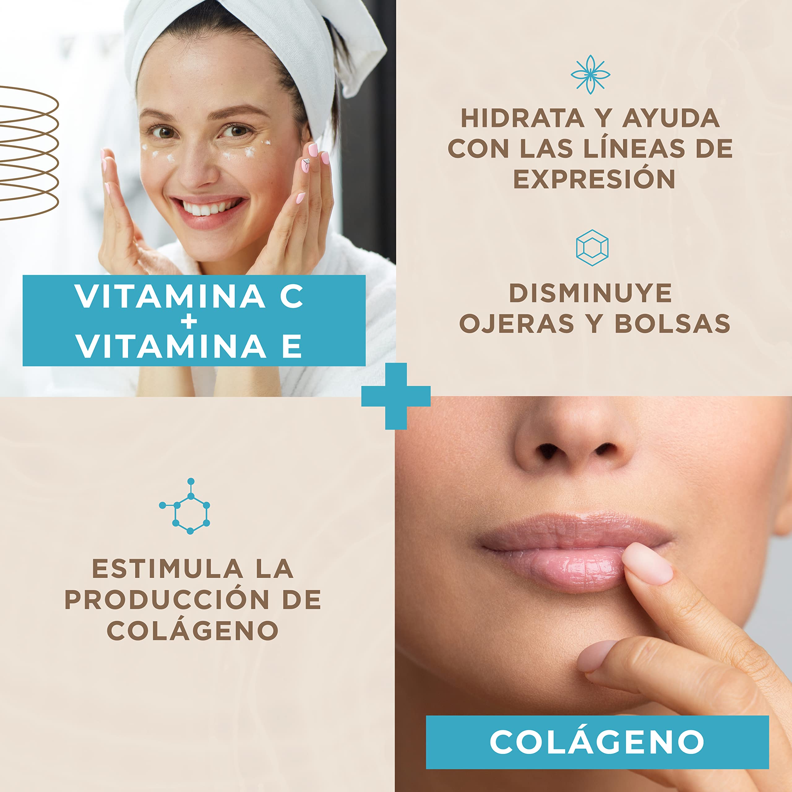 Foto 4 pulgar | Contorno De Ojos Y Labios Collagenic Crema Vitamina E Colageno 30 Ml