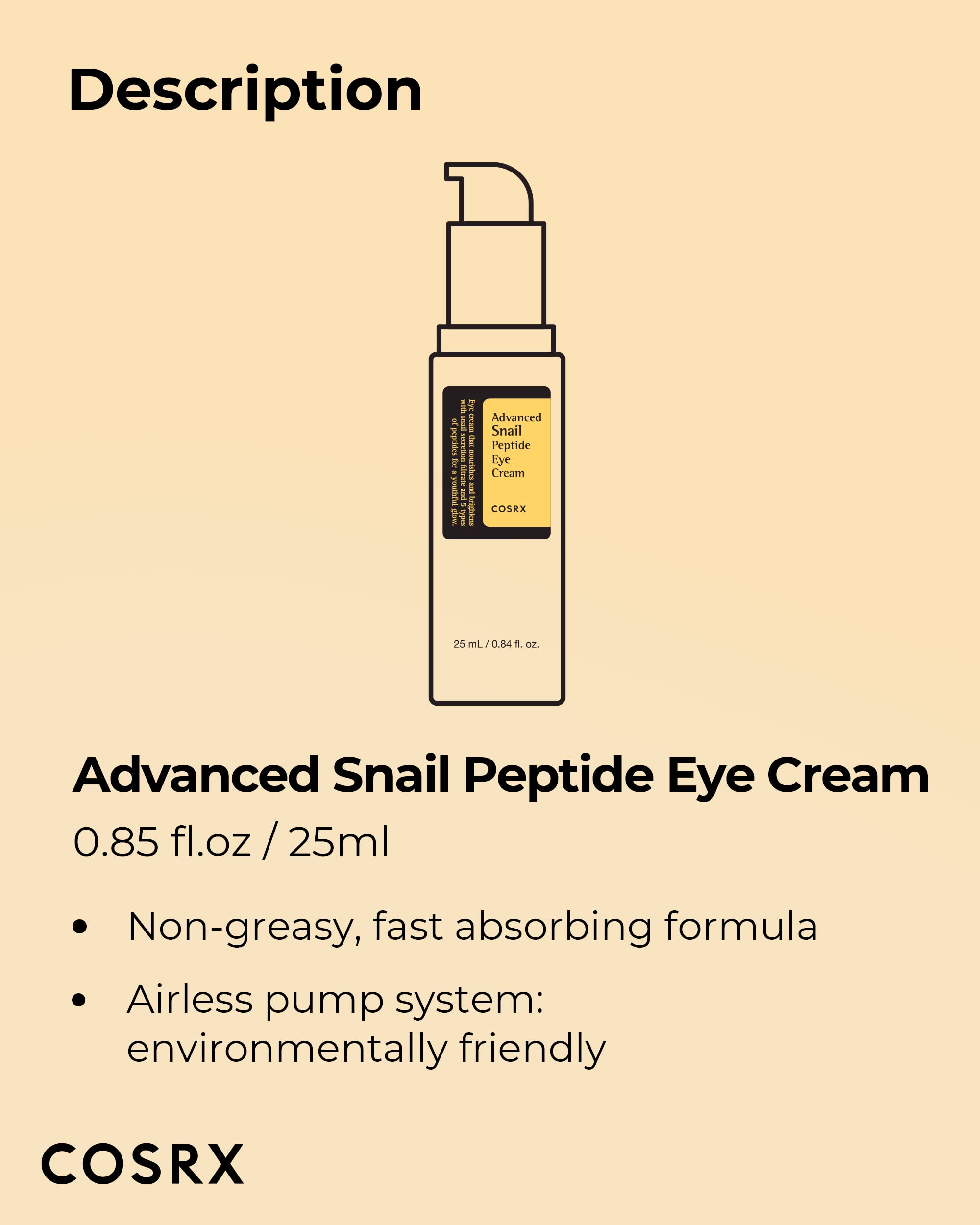 Foto 8 pulgar | Crema para Ojos Cosrx Snail Peptide con 73.7% de Mucina de Caracol 20 ml - Venta Internacional