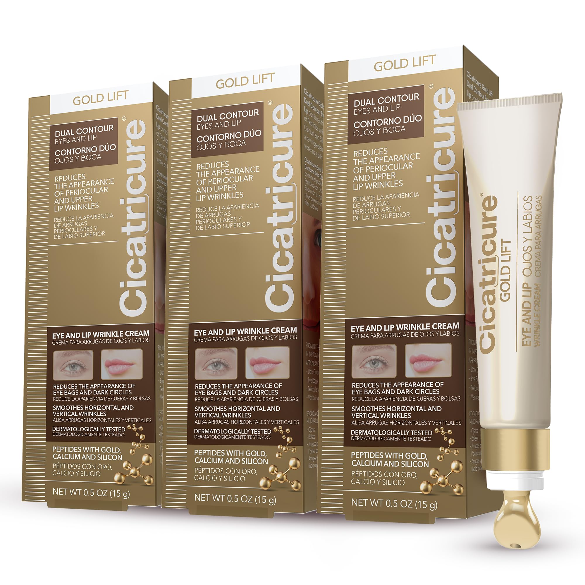 Foto 2 pulgar | Crema Antiarrugas Cicatricure Gold Lift De Doble Contorno Para Ojos Y Labios - Venta Internacional.