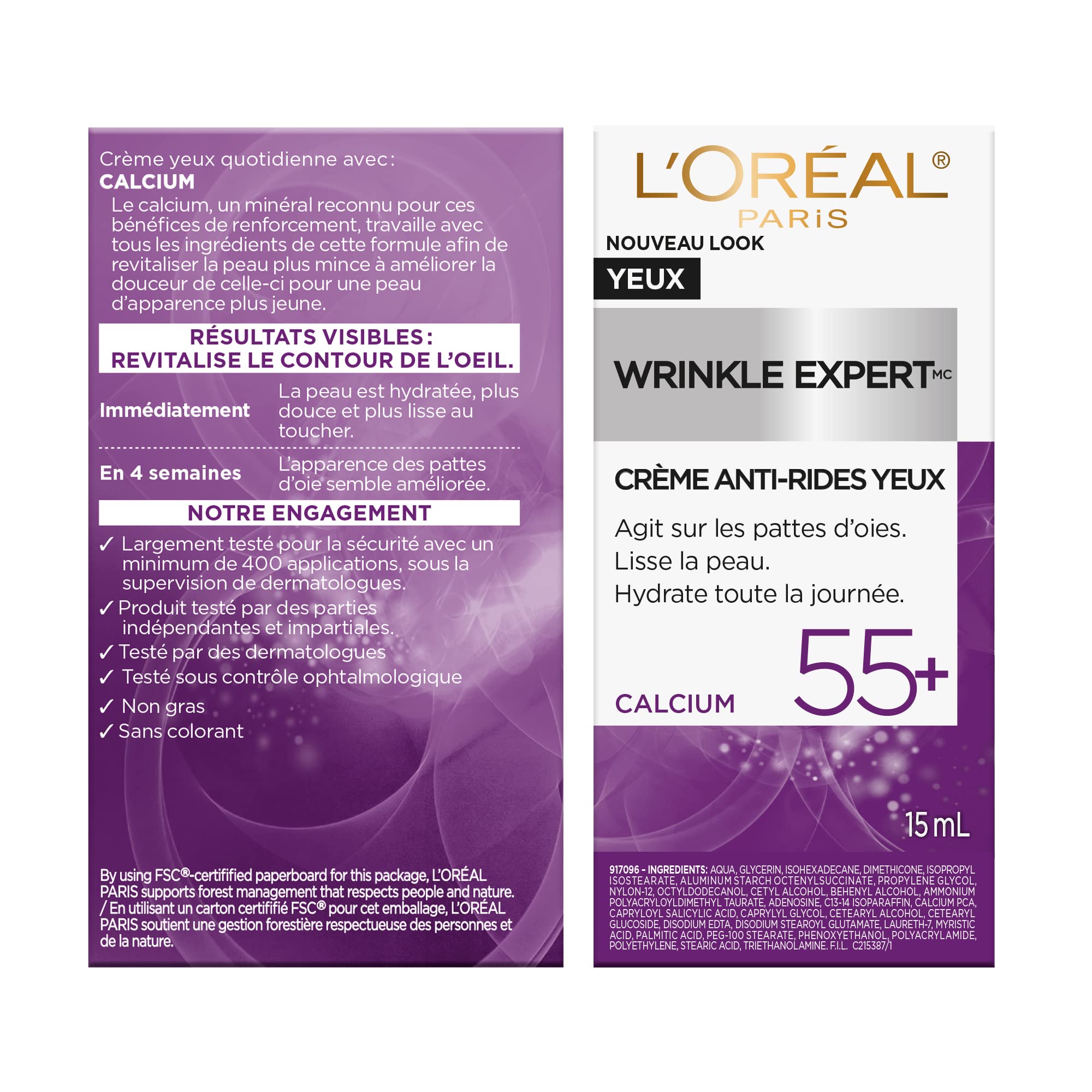 Foto 8 pulgar | Crema De Ojos L'oreal Paris Wrinkle Expert 55+ Antiarrugas 15ml - Venta Internacional.