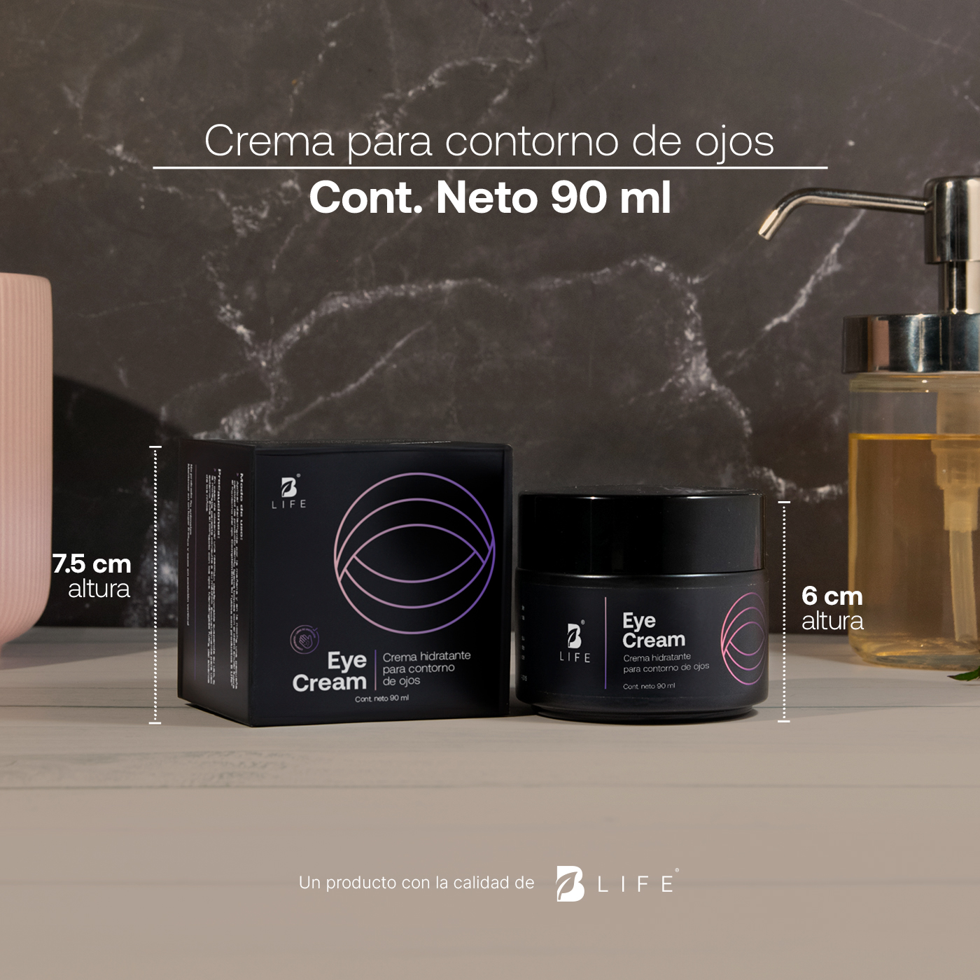 Foto 8 pulgar | Crema Hidratante Para Ojos | 90 Ml | Adicionada Con Cafeína, Ácido Hialurónico Y Extracto De Aloe Vera | Eye Crea