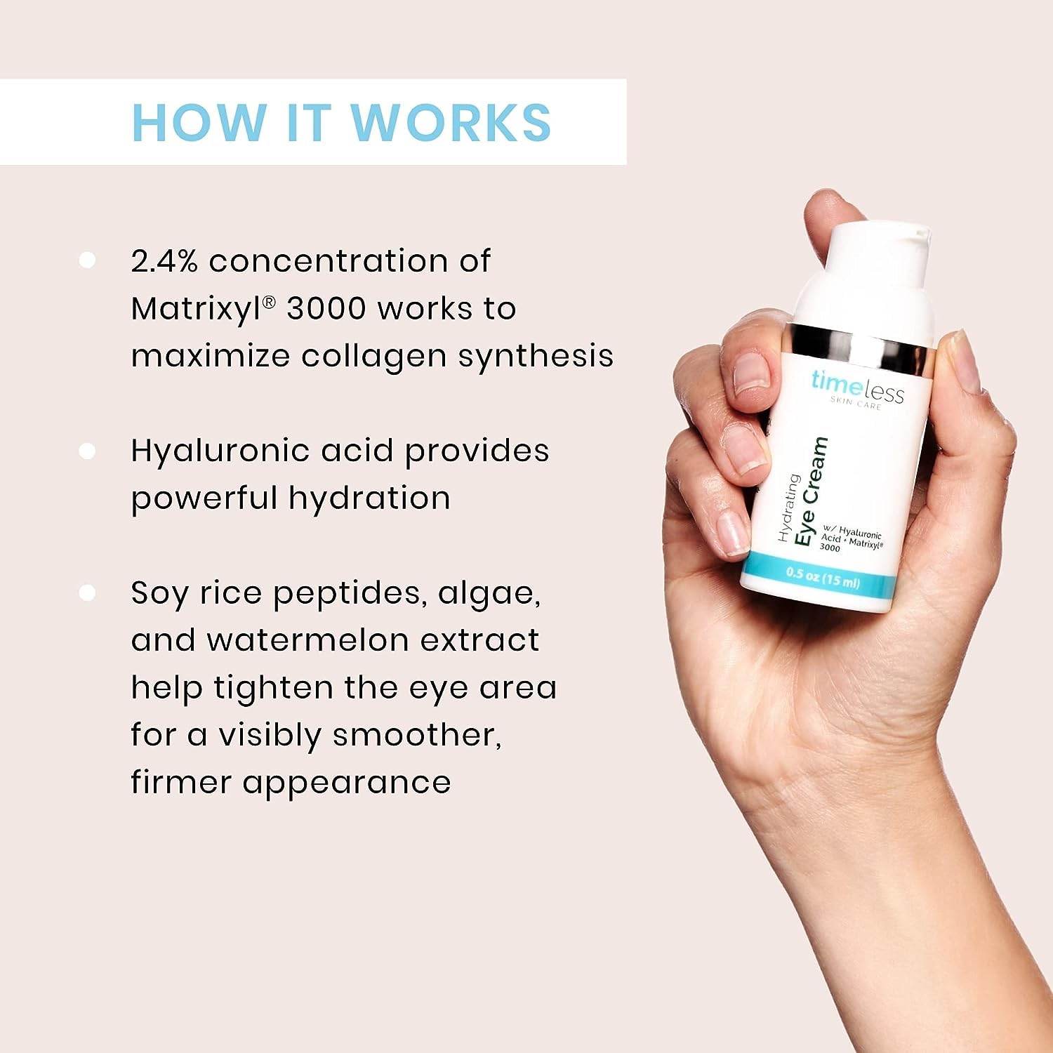 Foto 5 pulgar | Crema Hidratante Para Ojos Timeless Skin Care 15 Ml Con Ácido Hialurónico - Venta Internacional.