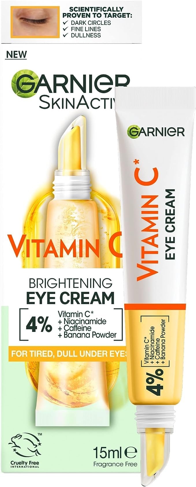 Foto 2 pulgar | Crema De Ojos Garnier Brightening Con 4% De Vitamina C, 15 Ml - Venta Internacional.