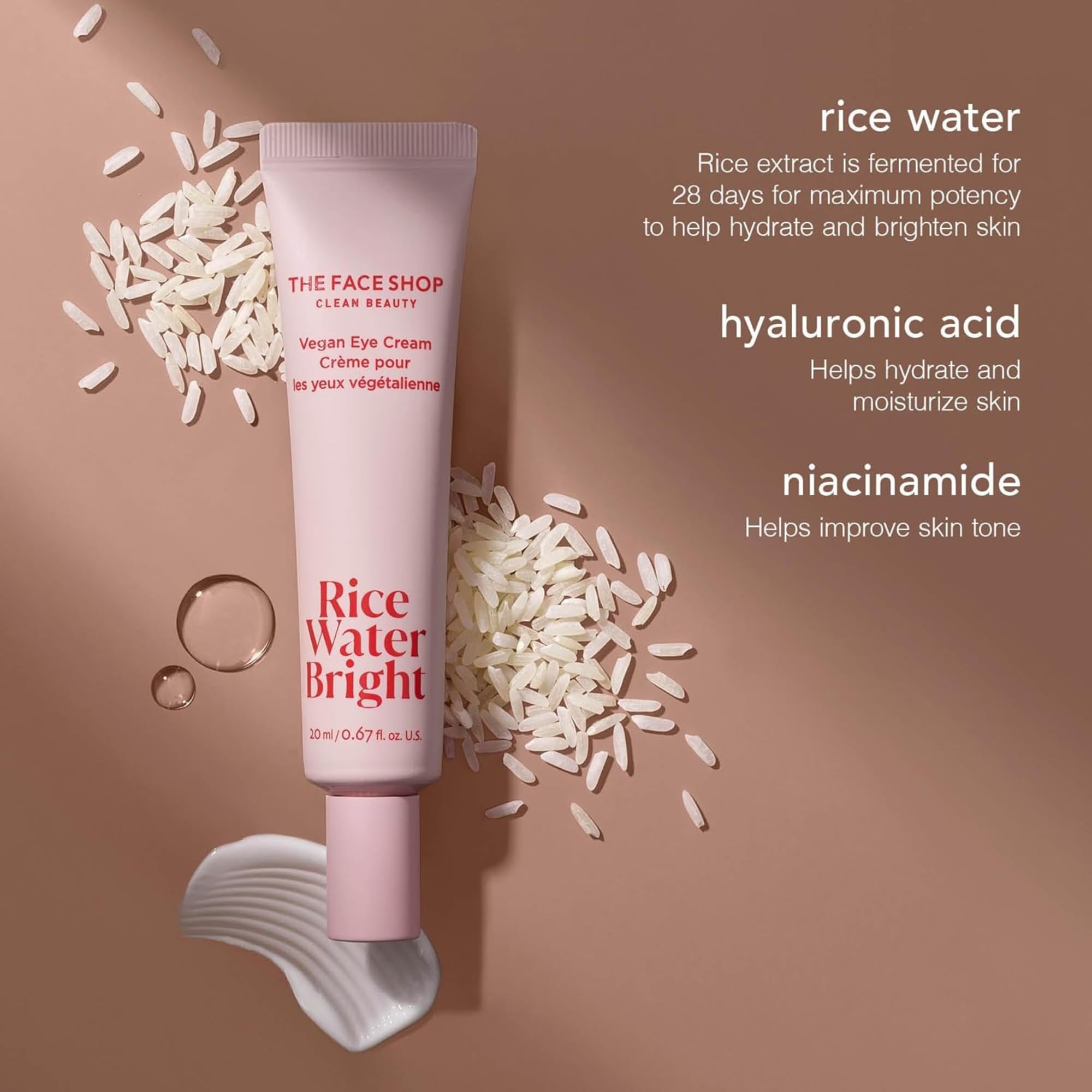 Foto 3 pulgar | Crema para Ojos The Face Shop Rice Water Bright Vegan Dark Circles 20 ml - Venta Internacional