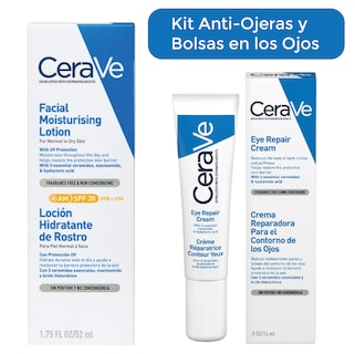 Foto 1 | Kit Hidratación Y Antiojeras Cerave: Loción Facial Fps30 + Crema Contorno De Ojos Para Piel Suave Y Radiante