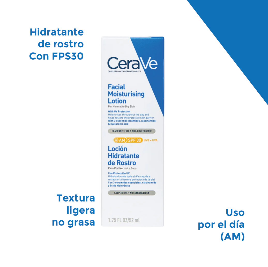 Foto 2 | Kit Hidratación Y Antiojeras Cerave: Loción Facial Fps30 + Crema Contorno De Ojos Para Piel Suave Y Radiante