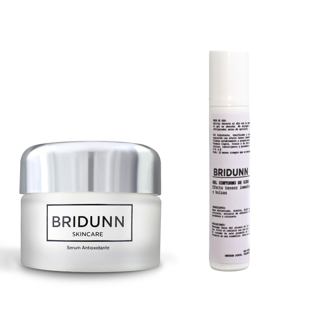 Paquete Antiedad Para El Cuidado Facial: Gel Para Contorno De Ojos + Suero Facial Antioxidante