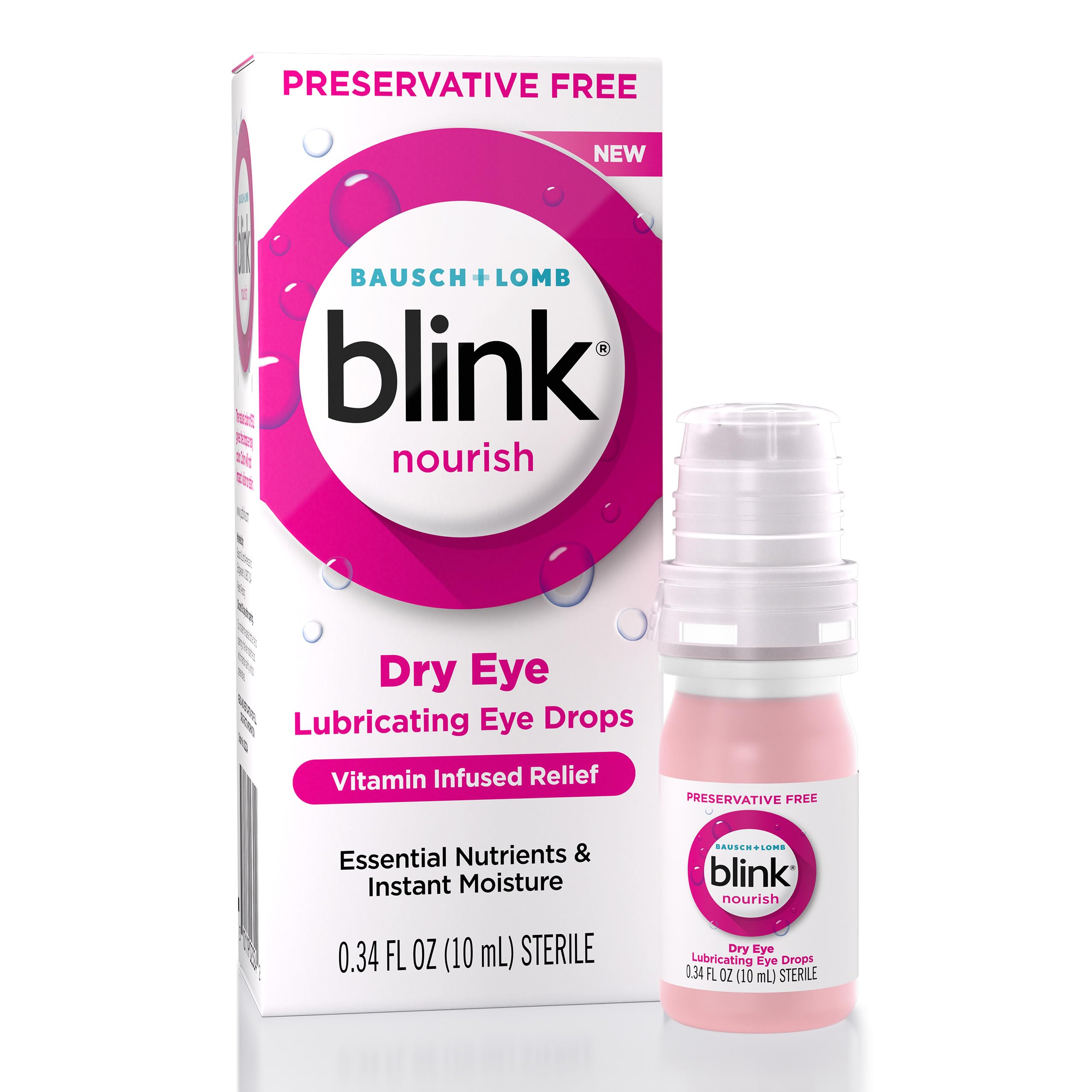 Gotas Para Ojos Blink Nourish Para Ojos Secos, 10 Ml, Con Hialuronano B12 Y C - Venta Internacional.