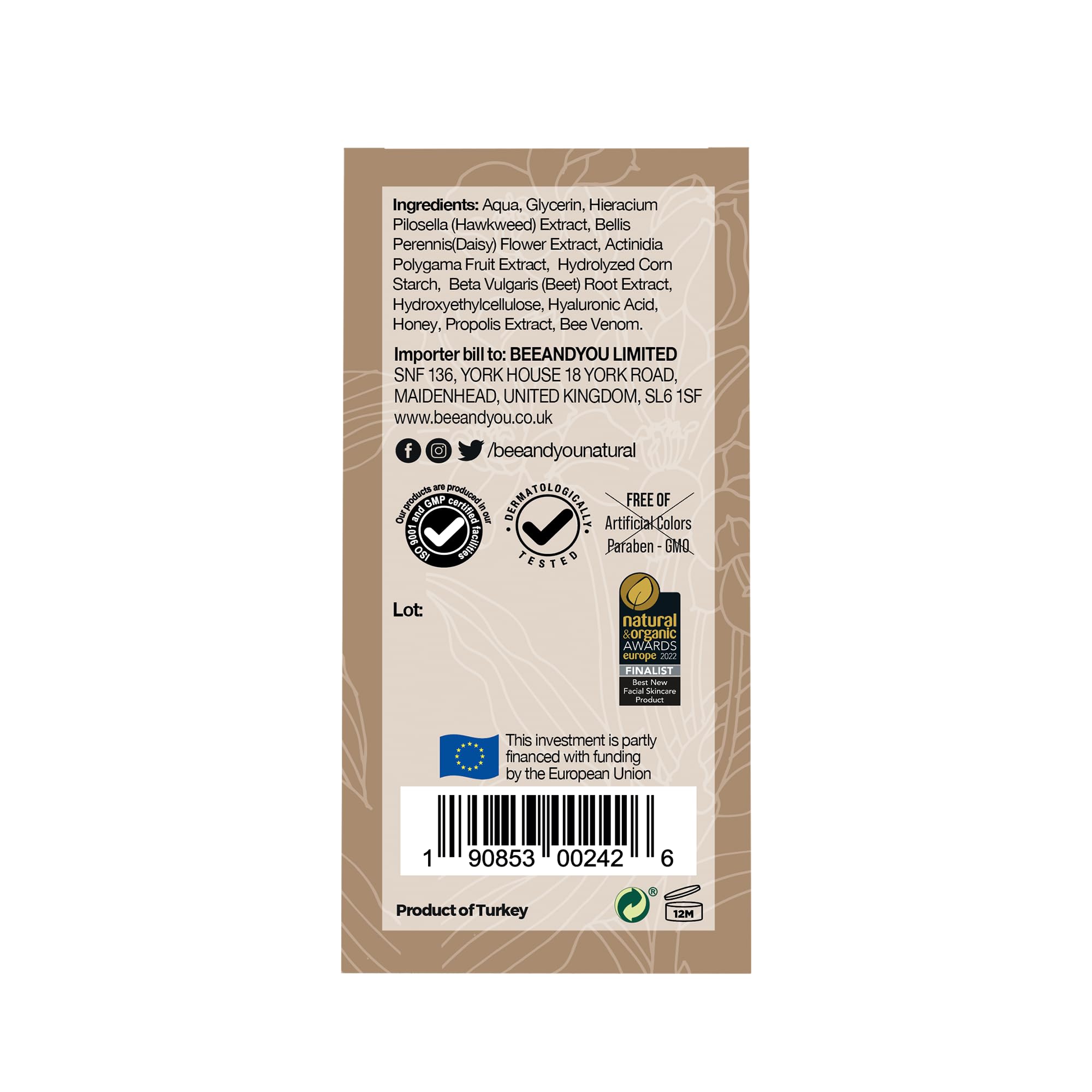 Foto 7 pulgar | Sérum Para Ojos Bee & You, Antienvejecimiento, Antiarrugas, 15 Ml, Con Veneno De Abeja - Venta Internacional.