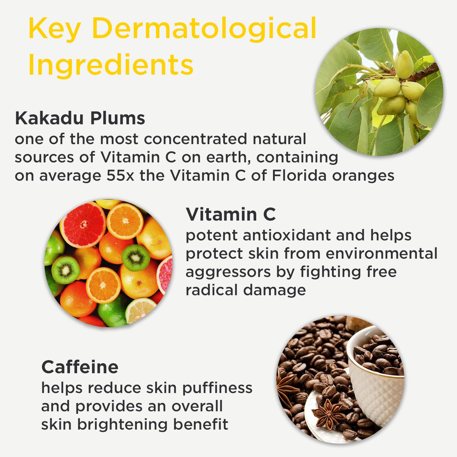 Foto 5 pulgar | Crema Para Ojos Dermadoctor Kakadu C Con Vitamina C Y Cafeína 15 Ml - Venta Internacional.