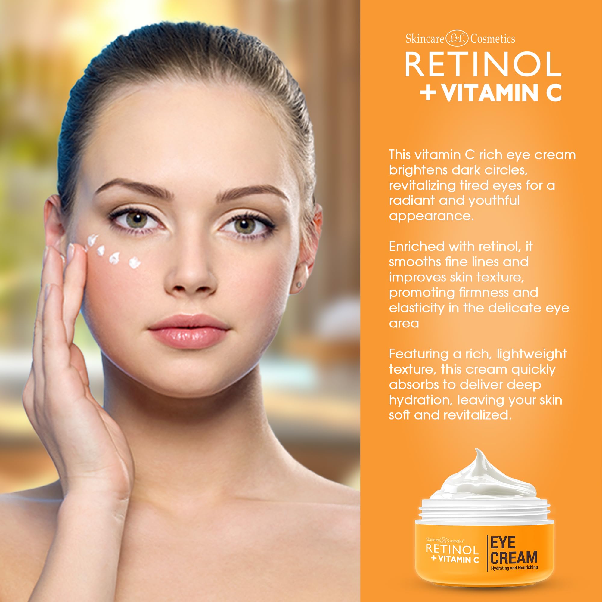 Foto 3 | Crema Para Ojos Con Retinol Y Vitamina C, Antienvejecimiento, Ojeras - Venta Internacional.