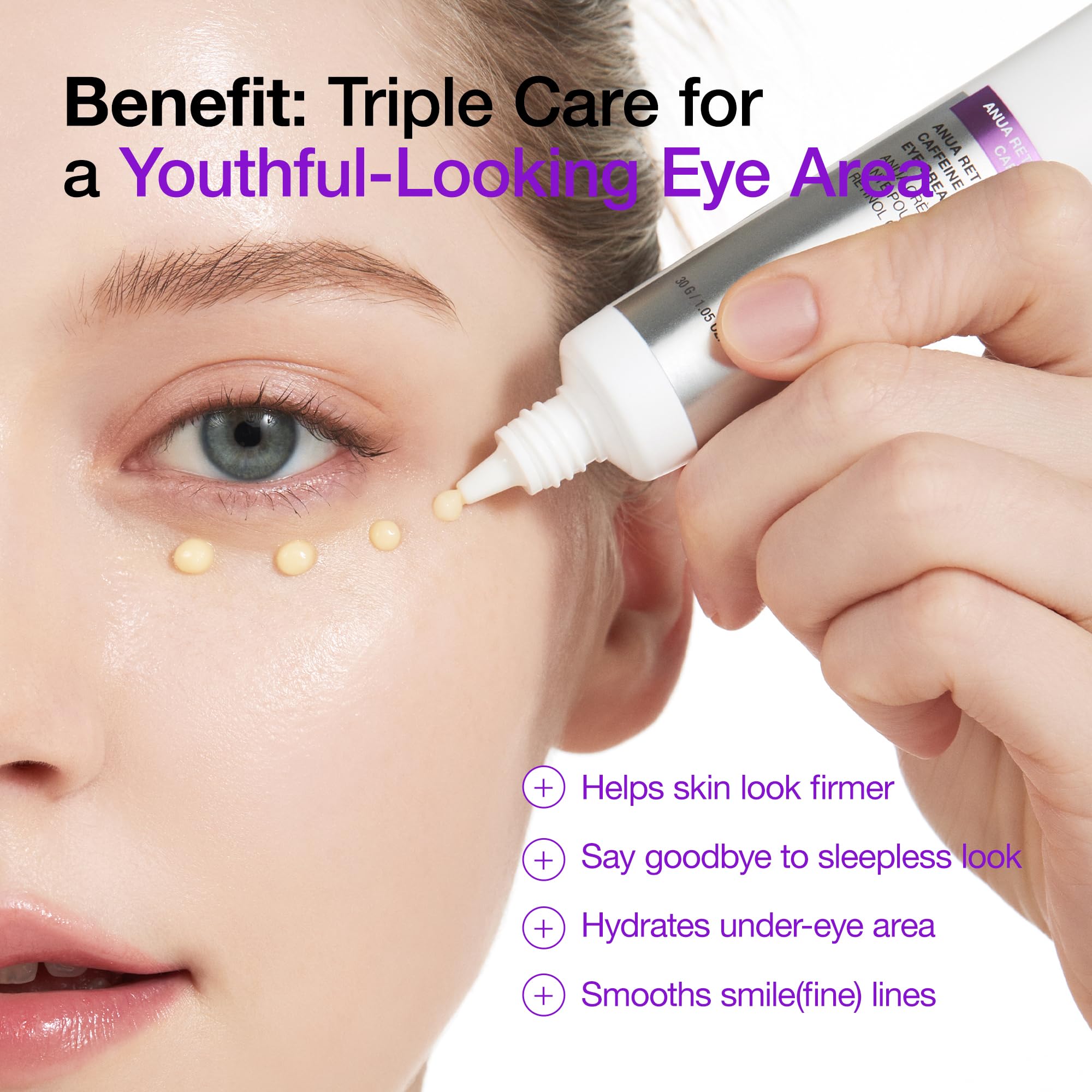 Foto 5 pulgar | Crema De Ojos Anua Retinol 0.1 Cafeína Revitalizante 30ml - Venta Internacional.