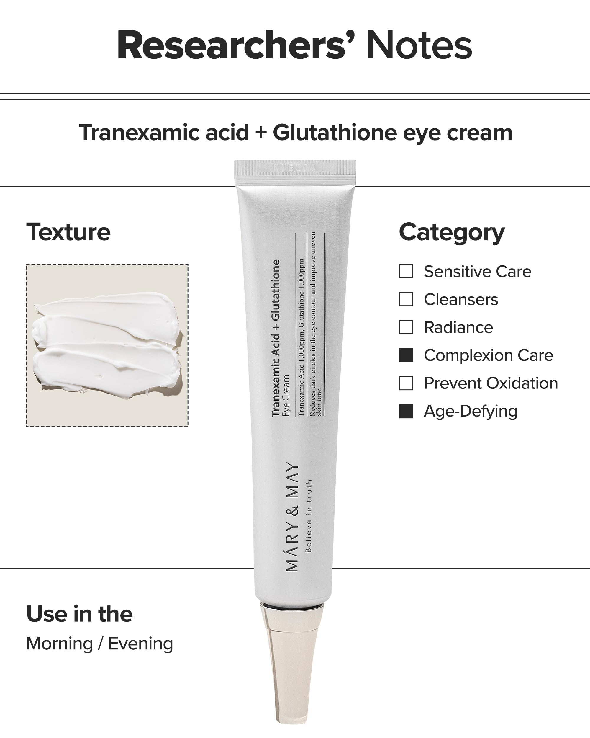Foto 5 pulgar | Crema Para Ojos Mary&may Ácido Tranexámico+glutatión 30 Ml - Venta Internacional.