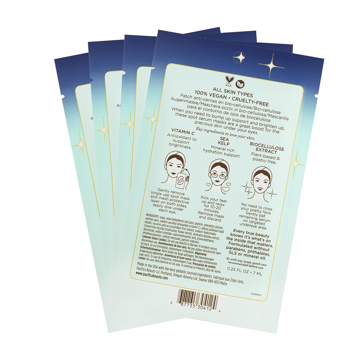 Foto 6 pulgar | Máscara De Sérum Antimanchas Con Vitamina C De Eye Bright Para Debajo De Los Ojos, 4 Unidades - Venta Internacional.