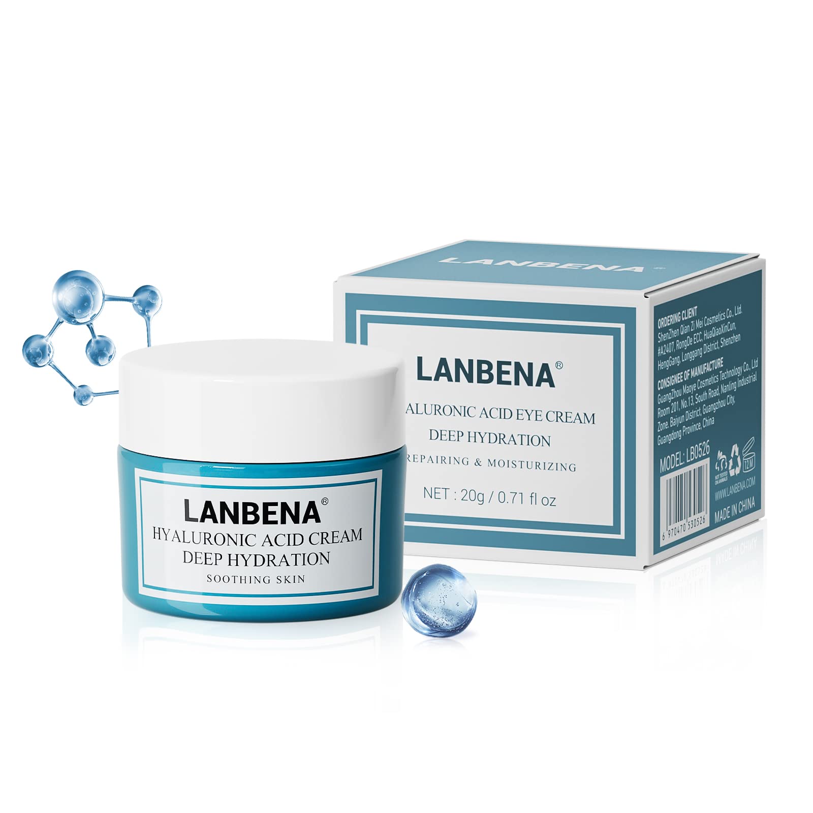 Foto 6 pulgar | Crema De Ojos Lanbena Para Arrugas, Antienvejecimiento Con Ácido Hialurónico - Venta Internacional.