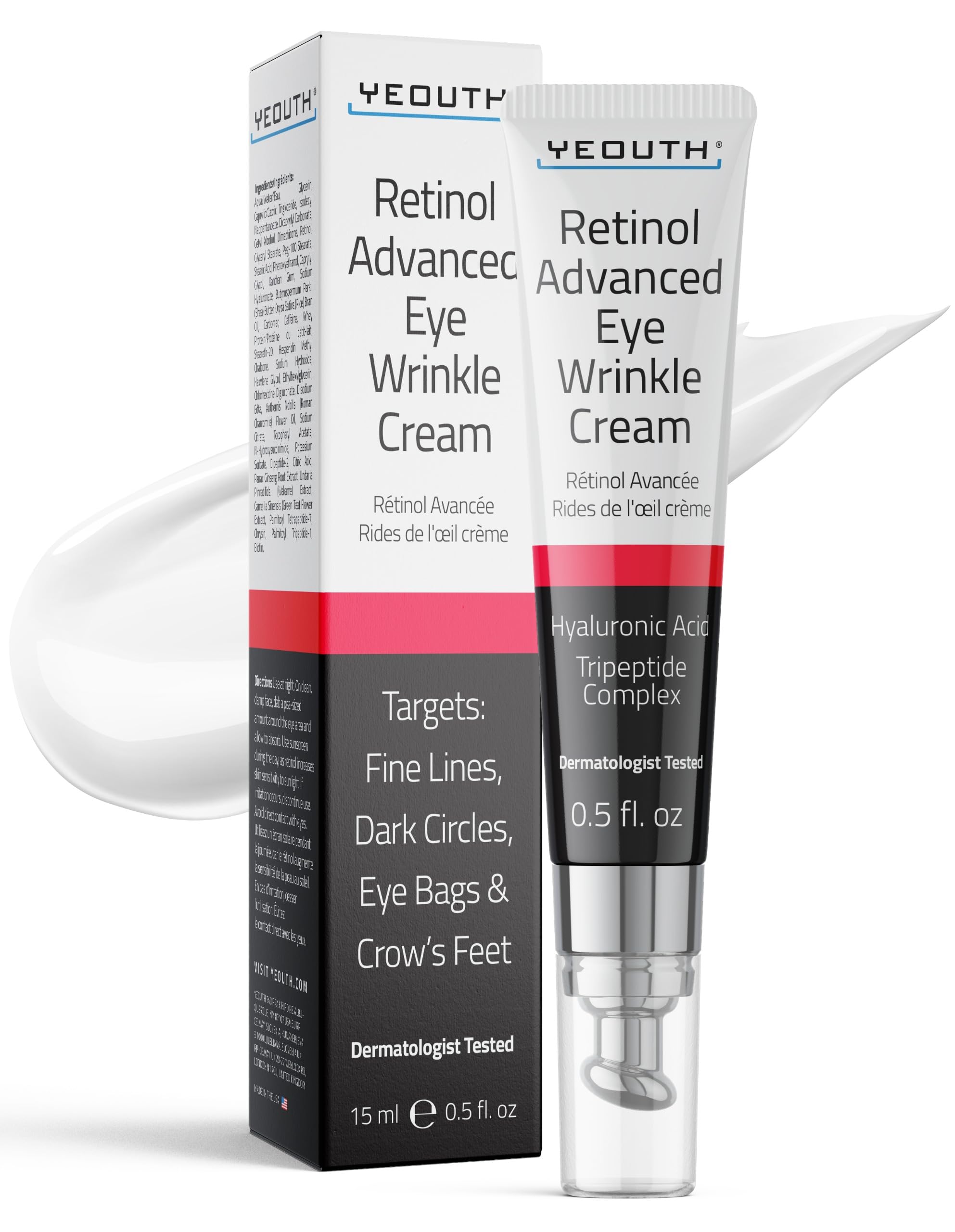 Foto 2 pulgar | Crema De Ojos Yeouth Retinol, Reafirmante Antienvejecimiento, 15 Ml, Con Ácido Hialurónico - Venta Internacional.