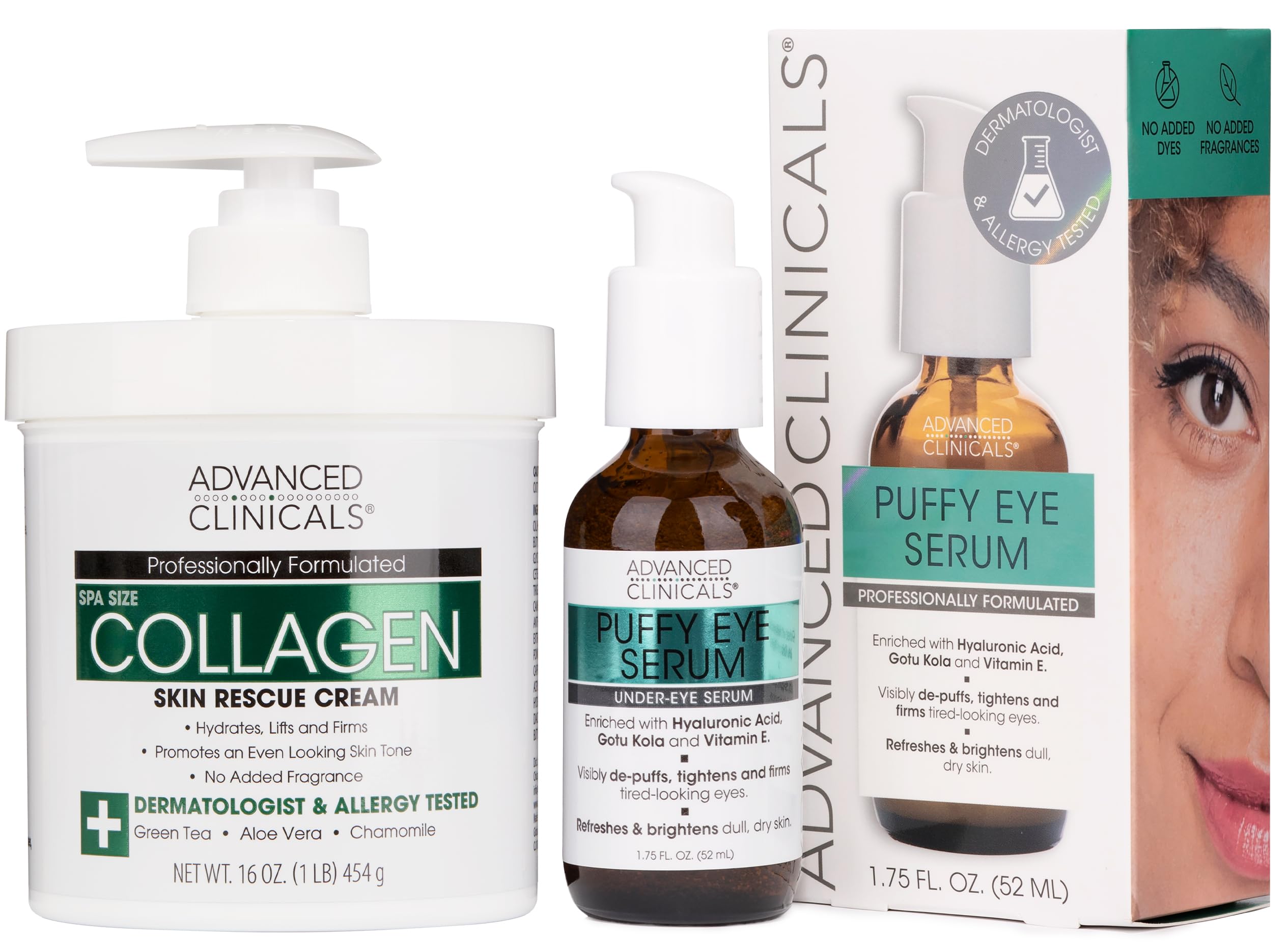 Foto 2 pulgar | Set Para El Cuidado De La Piel: Crema Y Sérum De Colágeno Advanced Clinicals - Venta Internacional.