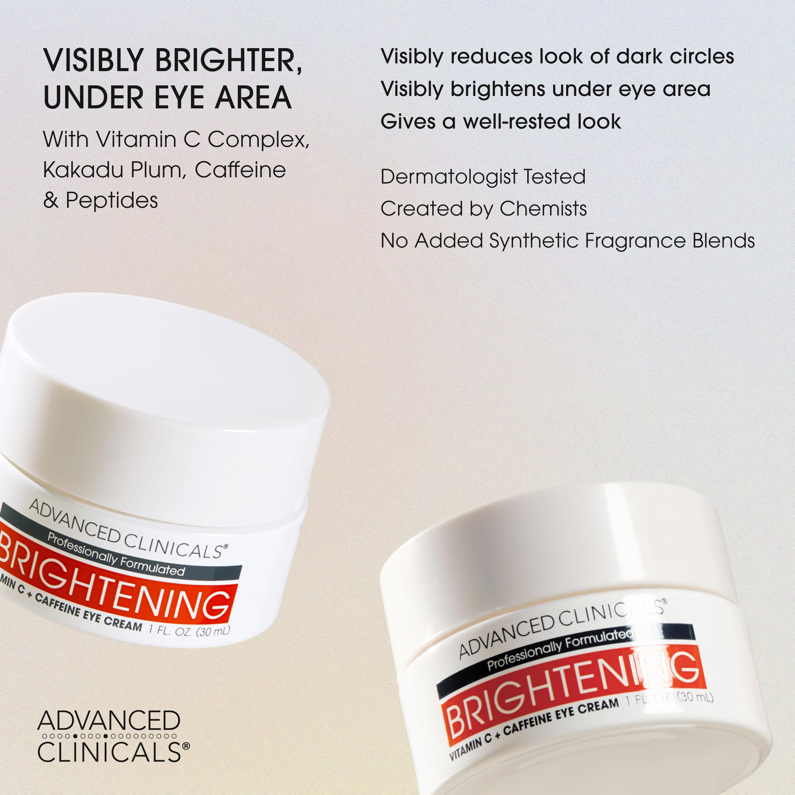 Foto 3 pulgar | Crema Para Ojos Advanced Clinicals Con Vitamina C Y Cafeína 30 Ml - Venta Internacional.