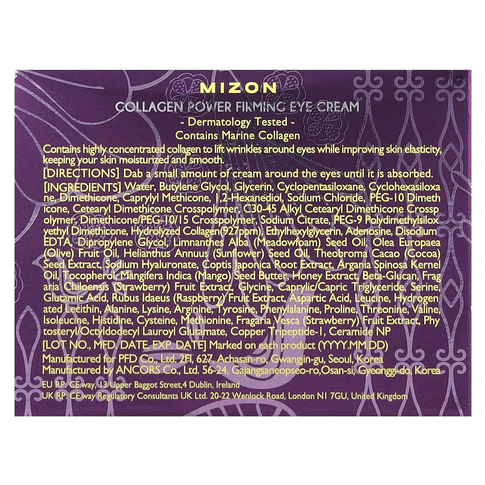 Foto 4 pulgar | Crema De Ojos Mizon Collagen Power Firming 25 Ml - Venta Internacional.