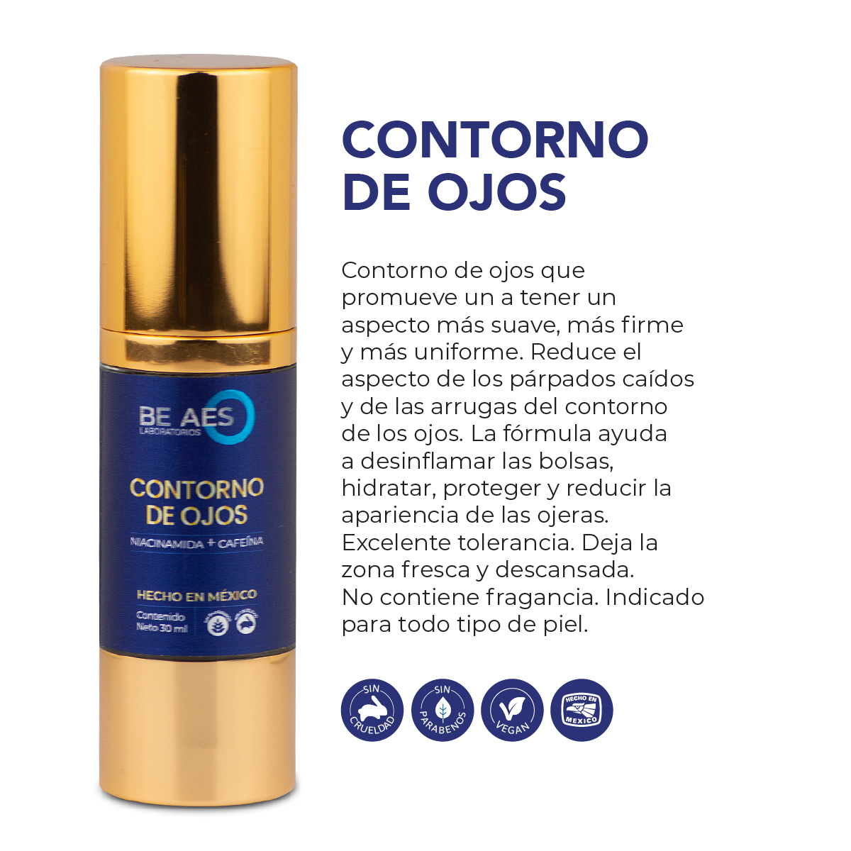 Foto 2 | Contorno De Ojos Be Aes Niacinamida Cafeína Y Péptidos 30ml