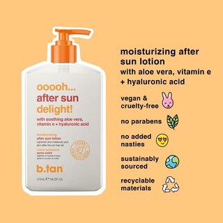 Foto 3 | Loción Para Después Del Sol B.tan Ooooh Aftersun Delight 480 Ml De Aloe Vera - Venta Internacional.
