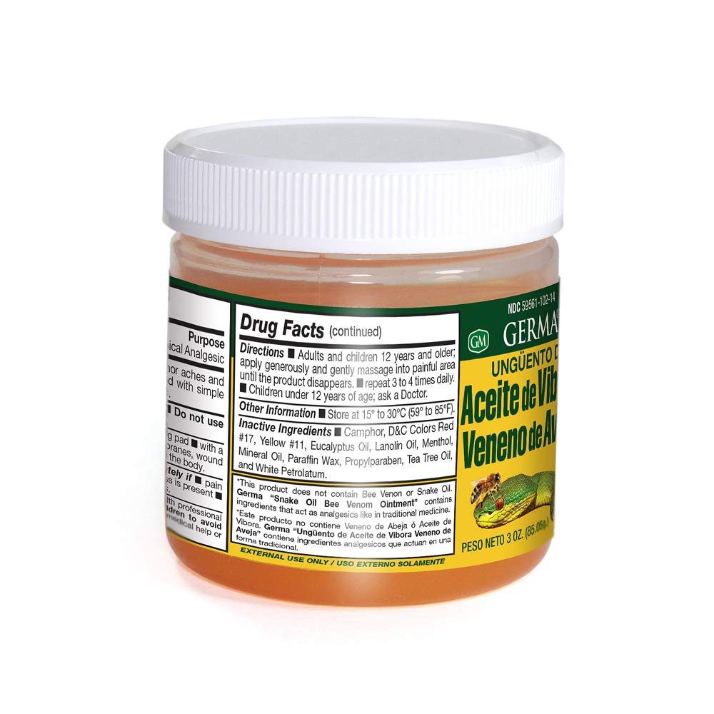 Foto 3 | Ungüento Germa De Aceite De Serpiente Y Veneno De Abeja 90 Ml - Venta Internacional.