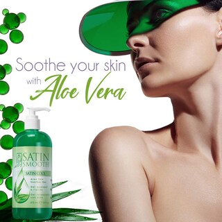 Foto 2 | Gel De Aloe Vera Satin Smooth, Calmante Para Después De La Cera, 480 Ml - Venta Internacional.