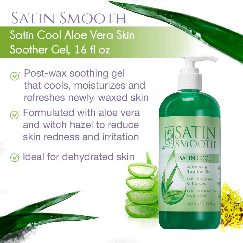 Foto 4 pulgar | Gel De Aloe Vera Satin Smooth, Calmante Para Después De La Cera, 480 Ml - Venta Internacional.