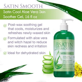 Foto 3 | Gel De Aloe Vera Satin Smooth, Calmante Para Después De La Cera, 480 Ml - Venta Internacional.