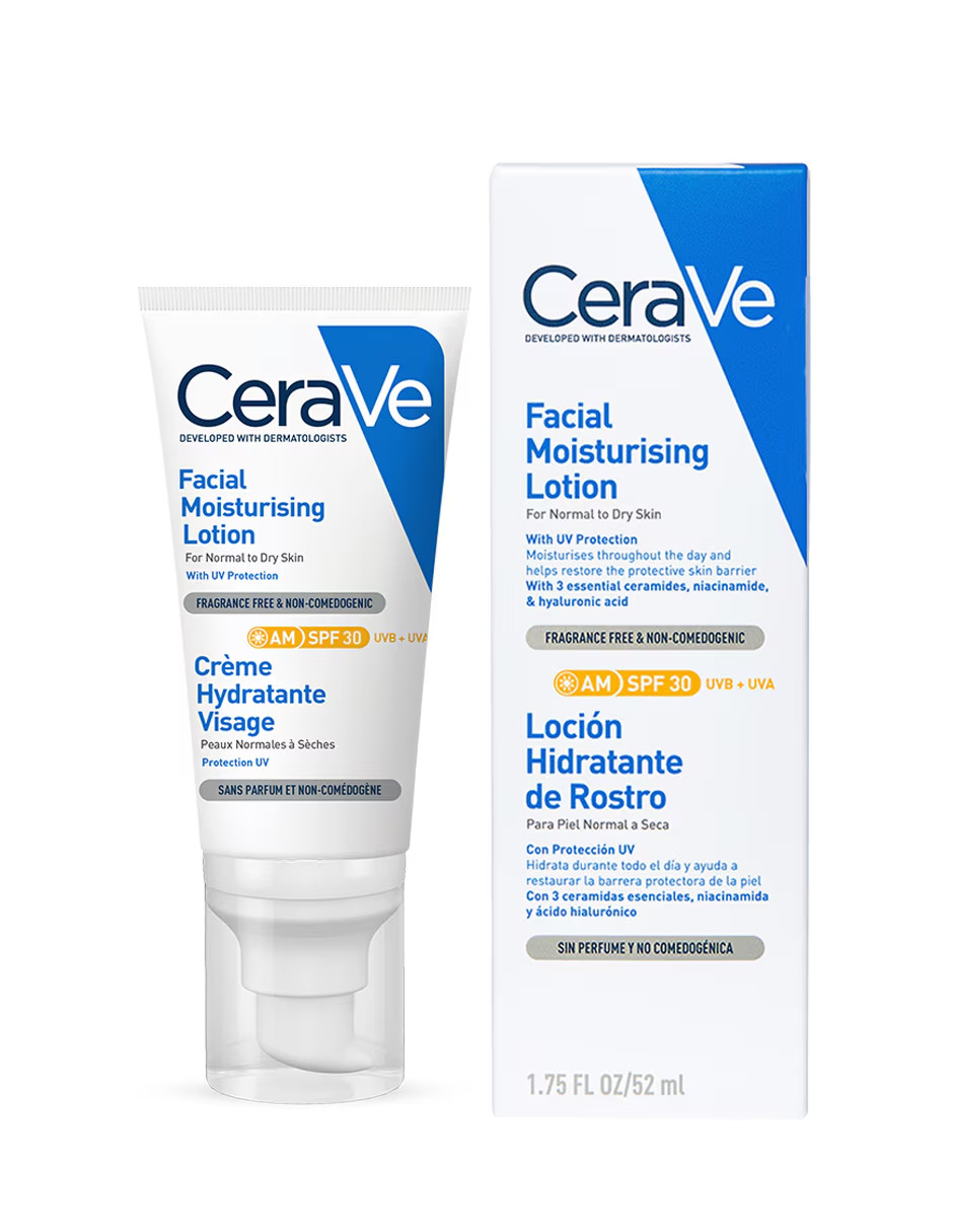 Foto 3 pulgar | Loción Hidratante De Rostro Cerave Fps30 + Termo De Agua De Regalo Güish